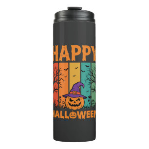 Happy Halloween Pumpkin Vintage Vector Thermal Tumbler