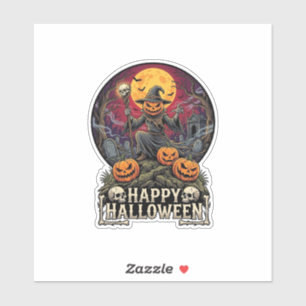 Happy Halloween Pumpkin Wizard Graveyard Full Moon