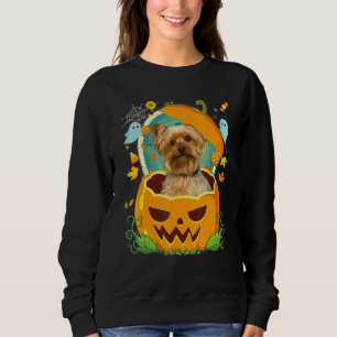 Happy Halloween Pumpkin Yorkshire Terrier Dog Witc Sweatshirt