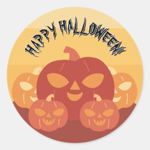 Happy Halloween! Pumpkins Classic Round Sticker