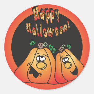 Happy Halloween Pumpkins Classic Round Sticker