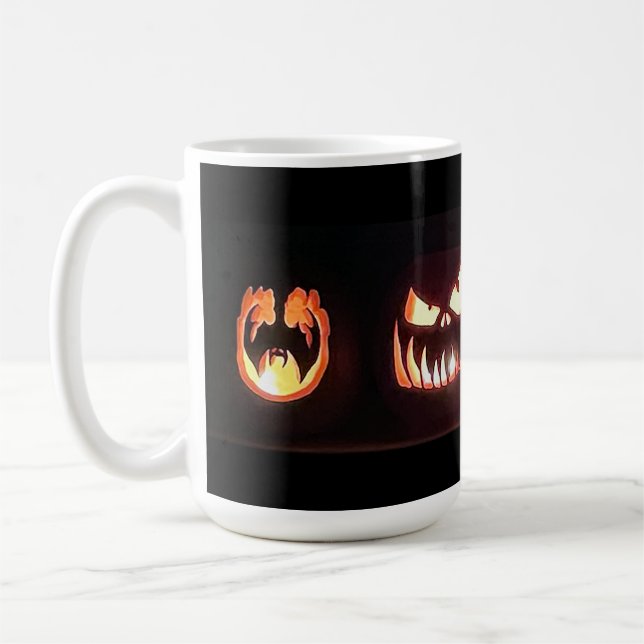 Happy Halloween Pumpkins Coffee Mug (Left)