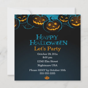 Happy Halloween Pumpkins Invitation