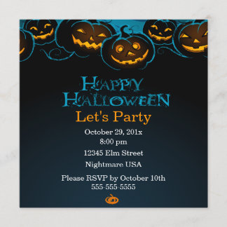 Happy Halloween Pumpkins Invitation