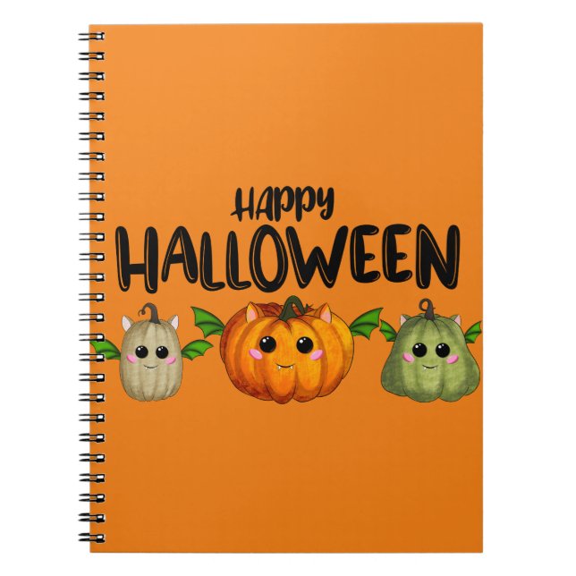 Happy Halloween pumpkins Notebook (Front)