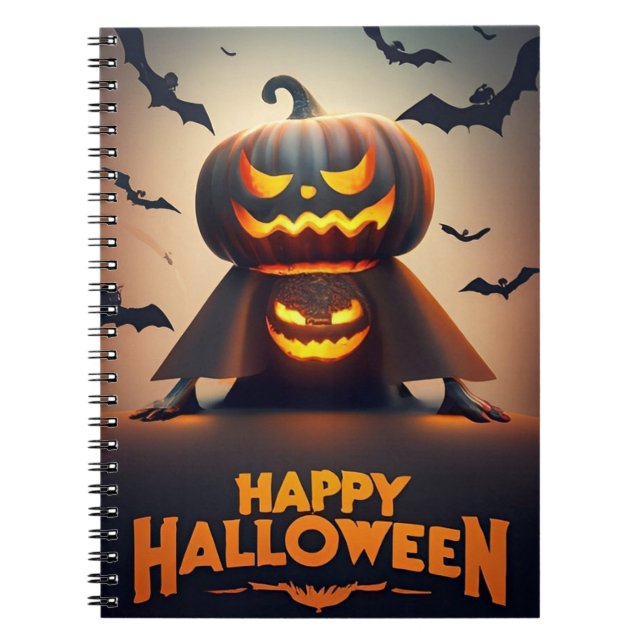Happy Halloween pumpkins Notebook (Front)