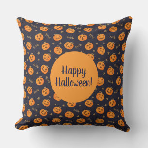 Happy Halloween Pumpkins Pattern Funny Cute Cushion