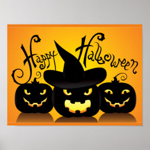 Happy Halloween Pumpkins Poster