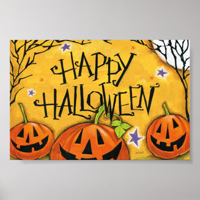 Happy Halloween Pumpkins Poster (Front)