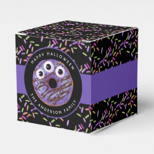 Happy Halloween Purple Blue Monster Donut Favour Box