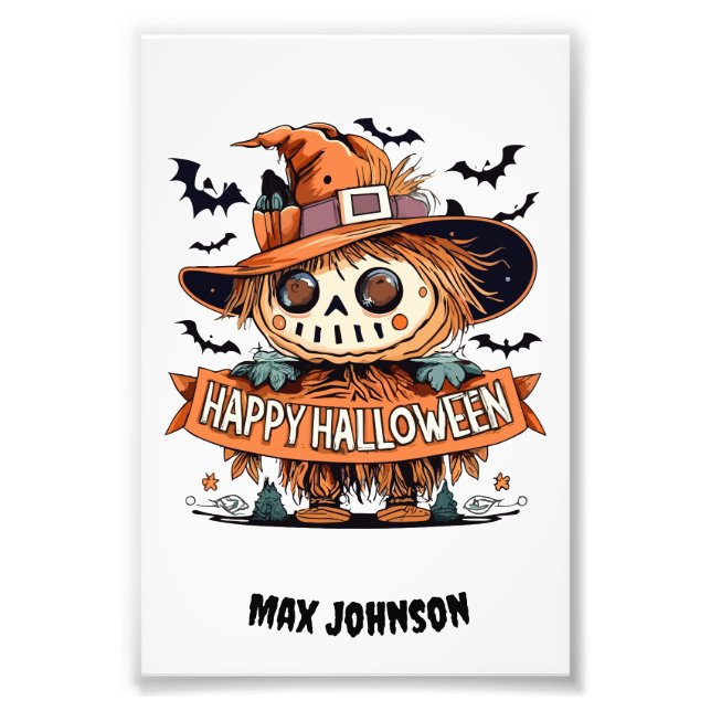 Happy Halloween - Quotes Orange Black Photo Print (Front)