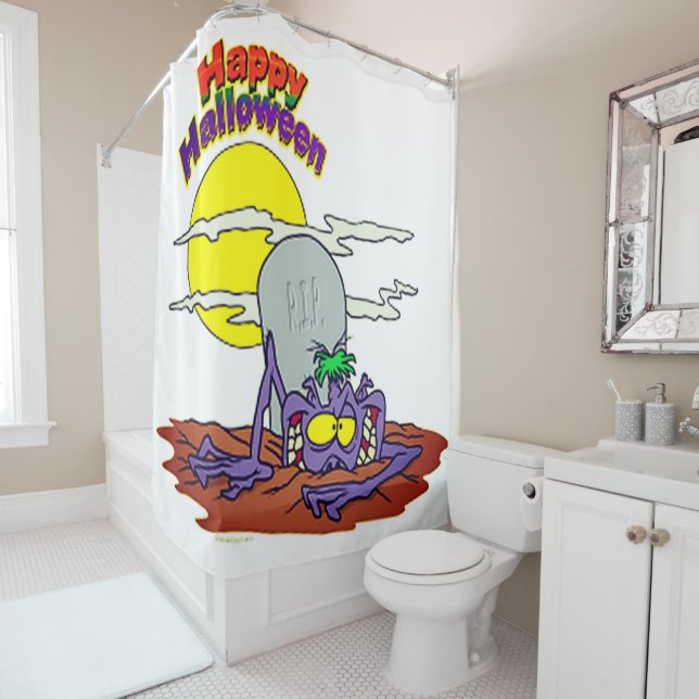 Happy Halloween Raising The Dead Shower Curtain (In Situ)