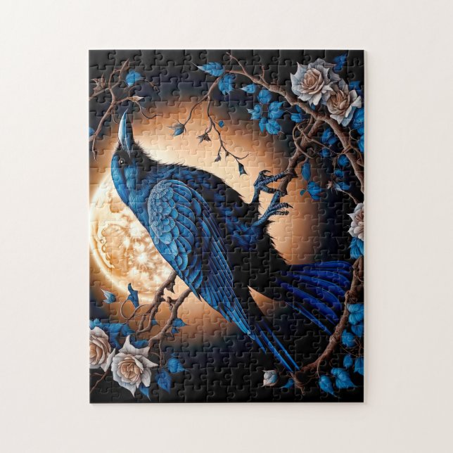 Happy Halloween Ravens And Roses Jigsaw Puzzle (Vertical)