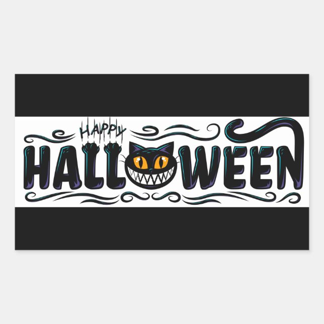 Happy Halloween Rectangular Sticker (Front)