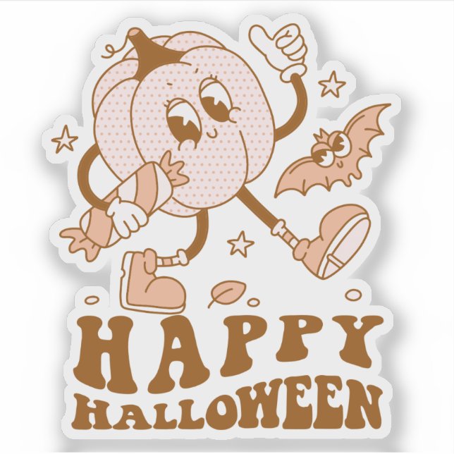 Happy Halloween| Retro Polka Dot Pumpkin (Front)