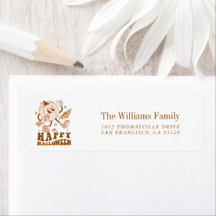 Happy Halloween  Retro Polka Dot Pumpkin