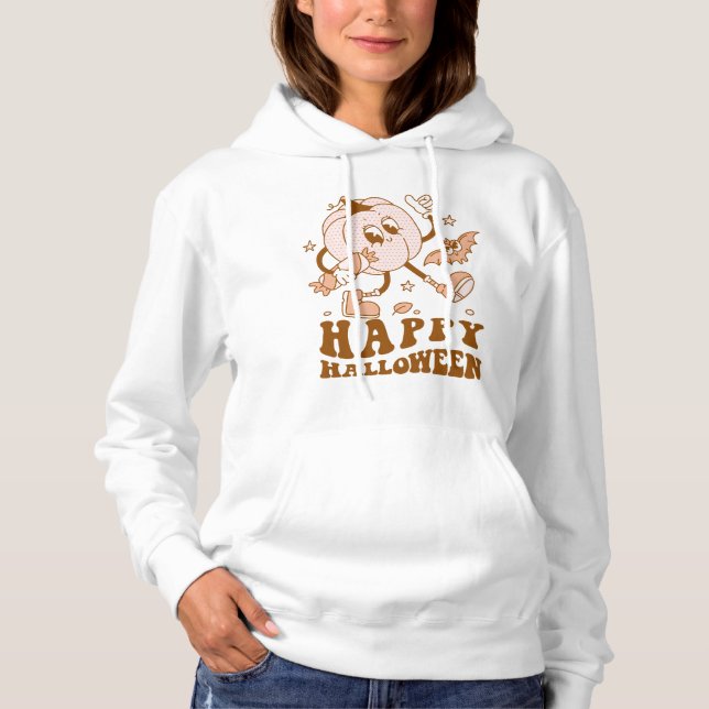 Happy Halloween| Retro Polka Dot Pumpkin Hoodie (Front)