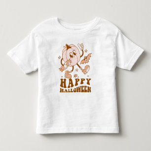 Happy Halloween Retro Polka Dot Pumpkin Toddler T-Shirt