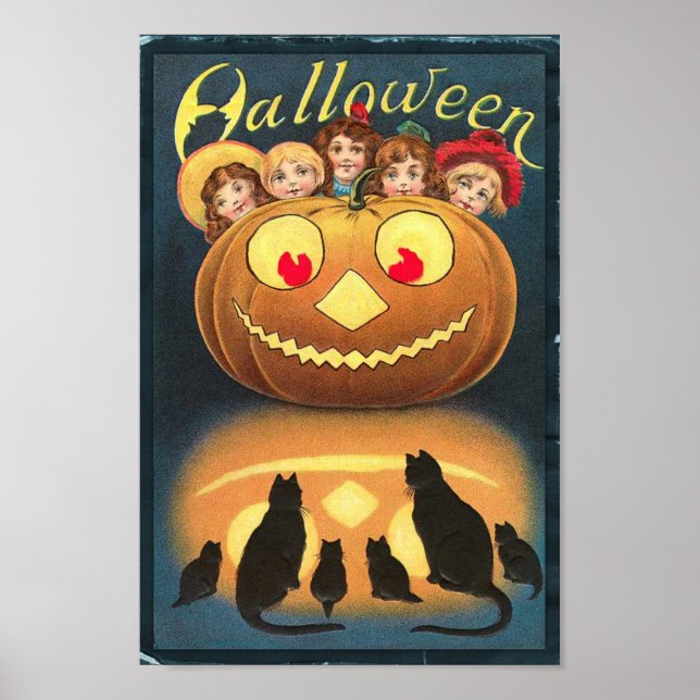 Happy Halloween Retro Poster (Front)