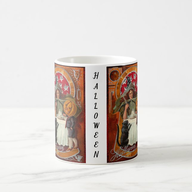 Happy Halloween Retro Poster Coffee Mug (Center)