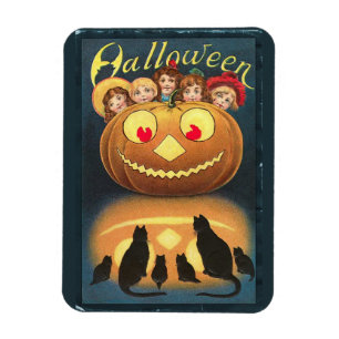 Happy Halloween Retro Poster Magnet