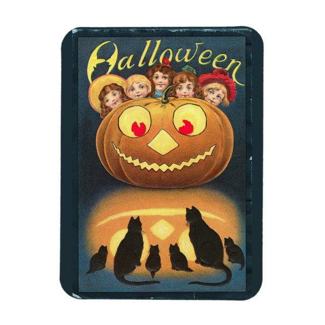 Happy Halloween Retro Poster Magnet (Vertical)