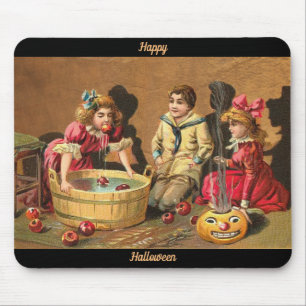 Happy Halloween Retro Poster Mouse Mat