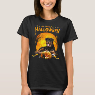 Happy Halloween Rottweiler Dog Pumpkin Costumes Th T-Shirt
