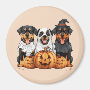Happy Halloween Rottweiler Dogs Jack O Lantern Magnet