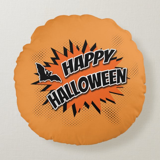 Happy Halloween Round Cushion (Front)