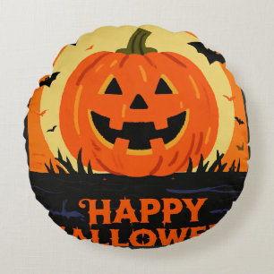 Happy Halloween Round Cushion