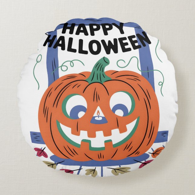 Happy Halloween  Round Cushion (Front)