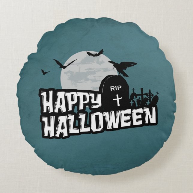 Happy Halloween Round Cushion (Front)