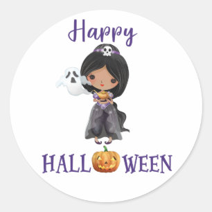 Happy Halloween round sticker Princess sticker