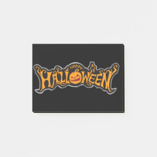 Happy Halloween Ruby Eye Pumpkin Silver Frame Post-it Notes