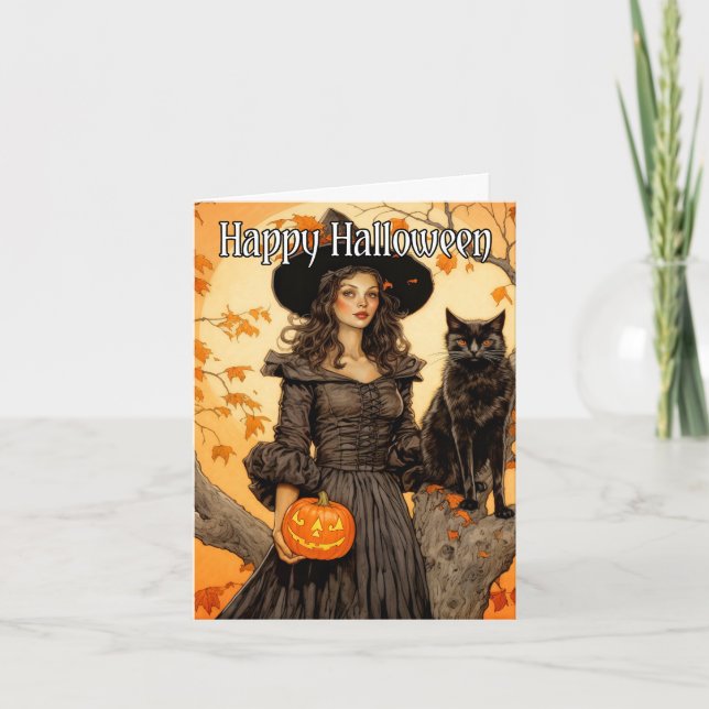 Happy Halloween | Salem Witch Card (Front)