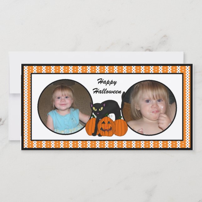 Happy Halloween Scardy Cat Photo Cards (Front)