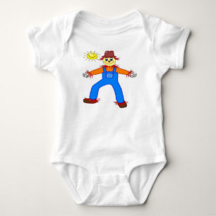 "HAPPY HALLOWEEN" SCARECROW BABY BODYSUIT