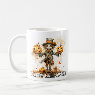 Happy Halloween   Scarecrow In Autumn Coffee Mug