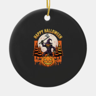 Happy Halloween Scarecrow Jack O Lantern Vector Ceramic Tree Decoration