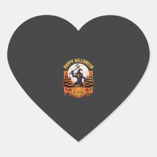 Happy Halloween Scarecrow Jack O Lantern Vector Heart Sticker