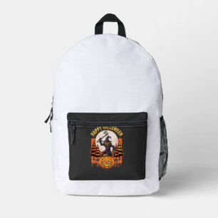 Happy Halloween Scarecrow Jack O Lantern Vector Printed Backpack