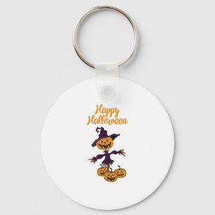 Happy Halloween Scarecrow Key Ring