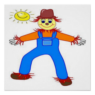 "HAPPY HALLOWEEN" SCARECROW POSTER