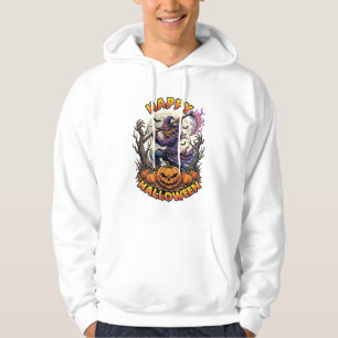 Happy Halloween Scarecrow Reaper Flaming Scythe Fu Hoodie