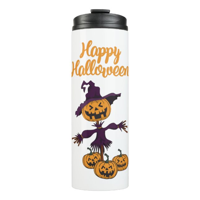 Happy Halloween Scarecrow Thermal Tumbler (Front)