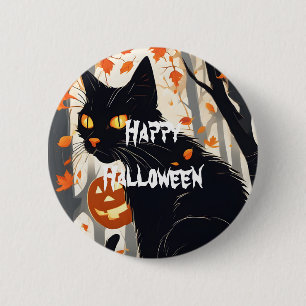 Happy Halloween Scary Cat 6 Cm Round Badge