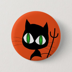 Happy Halloween Scary Cat 6 Cm Round Badge