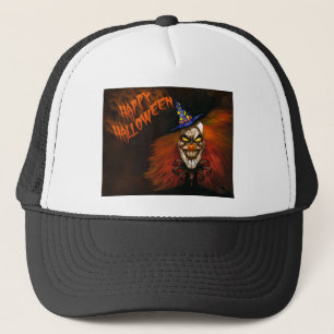 Happy Halloween Scary Clown Trucker Hat