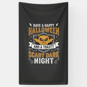 Happy Halloween Scary Dark Night Vector Design Banner